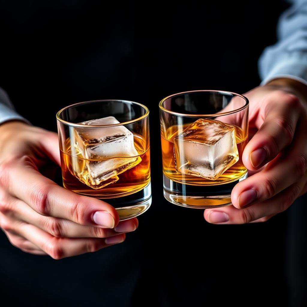 Två glas med kristallklar is